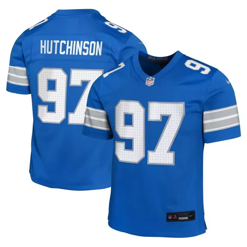 Alex Anzalone Detroit Lions Game Jersey Blue - Image 4