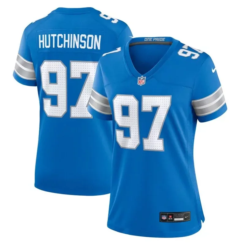 Alex Anzalone Detroit Lions Game Jersey Blue - Image 5