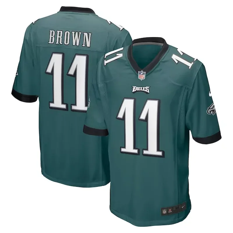 AJ Brown Philadelphia Eagles Player Game Jersey Midnight Green