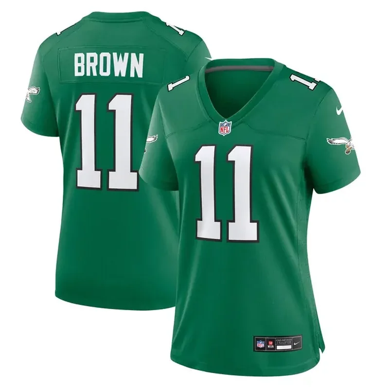 AJ Brown Philadelphia Eagles Womens Player Jersey Kelly Green