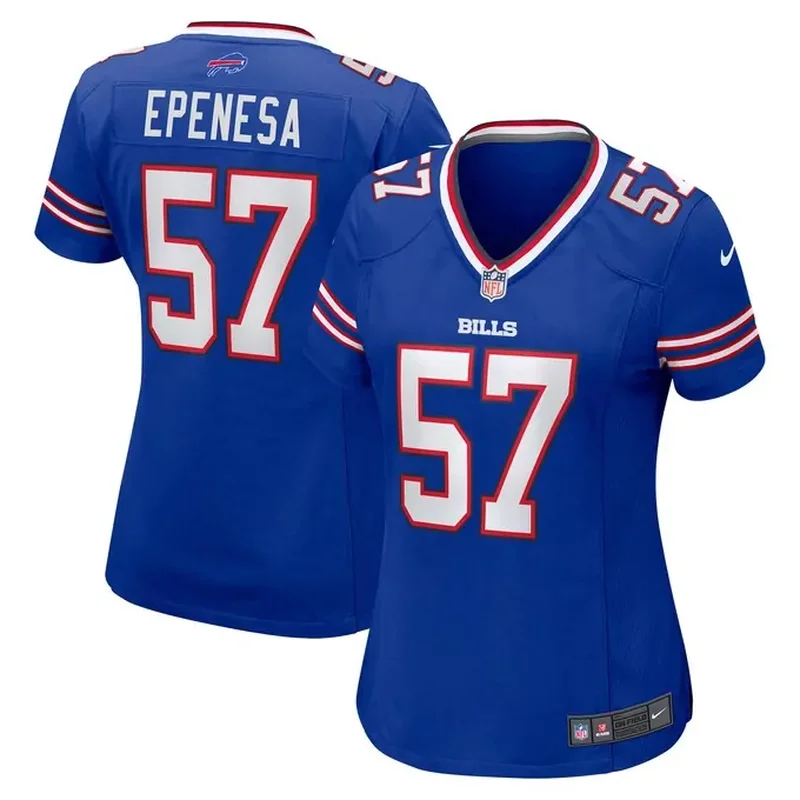 Jim Kelly Buffalo Bills Womens 1990 Legacy Jersey Royal - Image 5