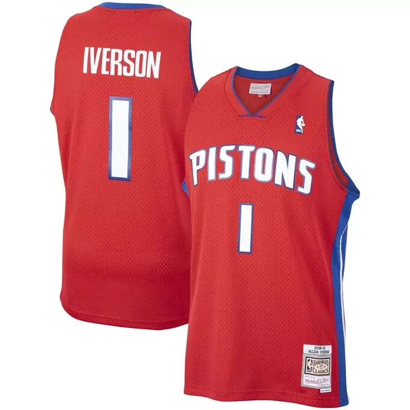 Grant Hill Detroit Pistons Classics 1999/00 Split Jersey Teal/Red - Image 2