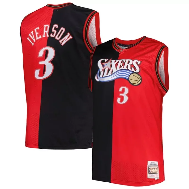 Allen Iverson Philadelphia 76ers Classics 2000/01 Split Jersey Black/Red