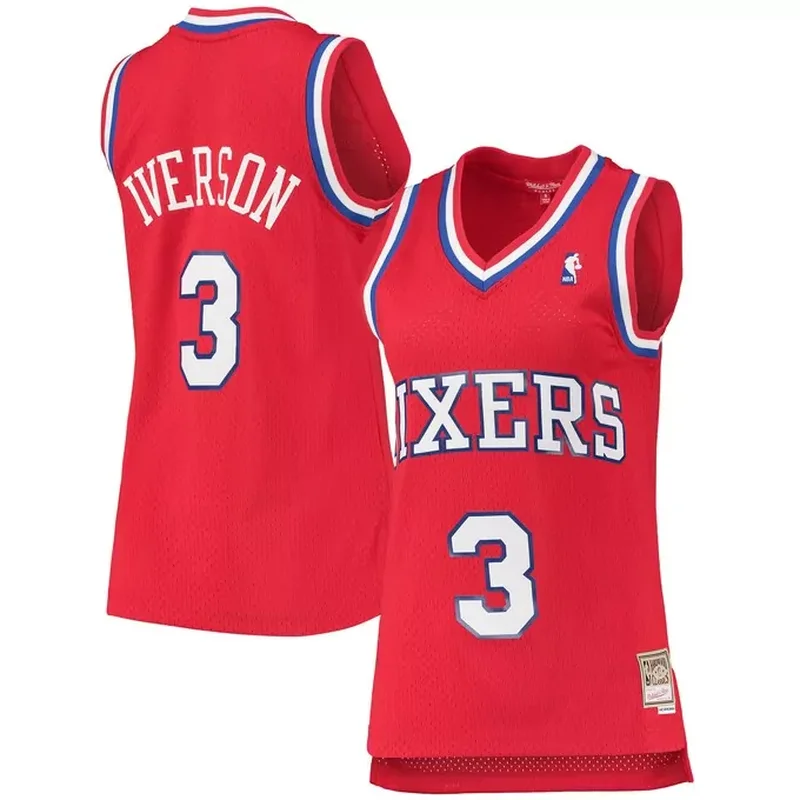 Allen Iverson Philadelphia 76ers 1996/97 Classics Lunar New Year Jersey Red - Image 2