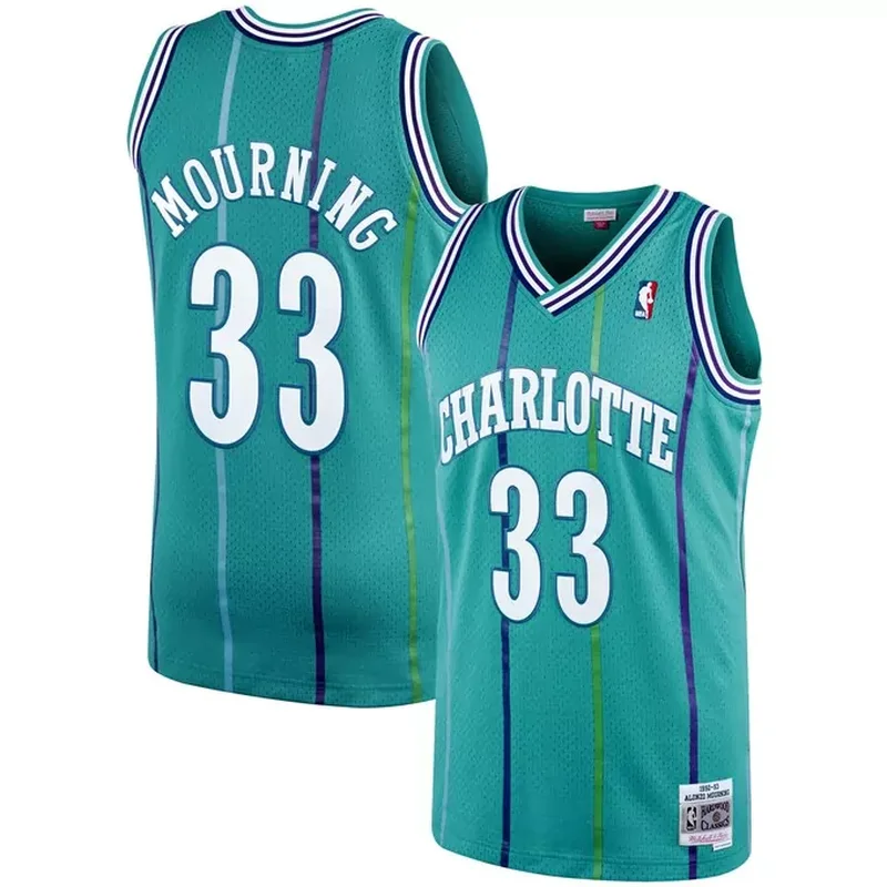 Larry Johnson Charlotte Hornets 1996/97 Classics NBA 75th Anniversary Diamond Jersey Teal - Image 5