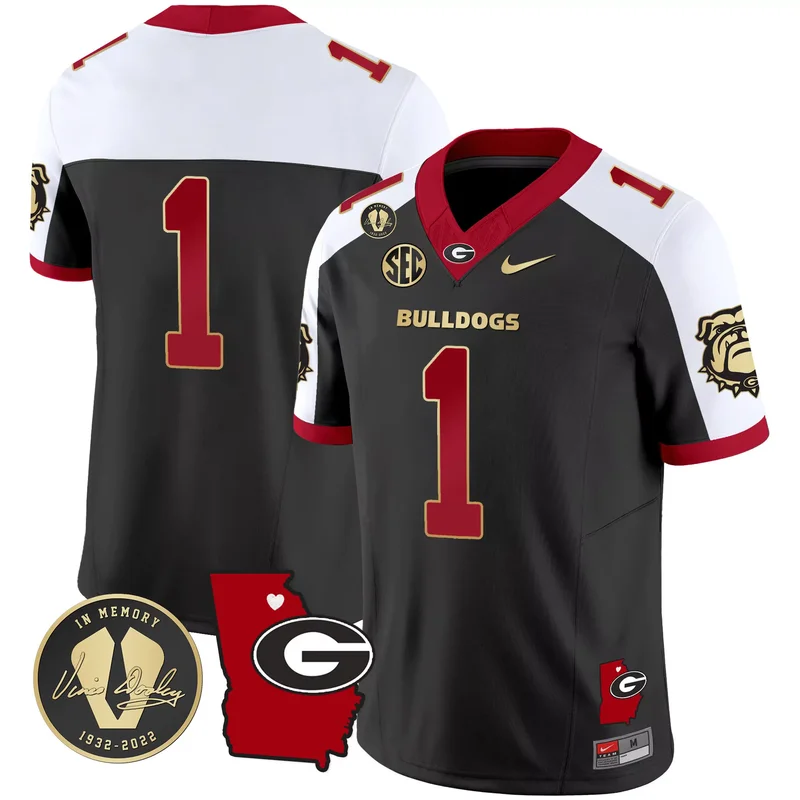 Black Kelee Ringo georgia bulldogs 2023 jersey v2 georgia map all stitched - Image 3