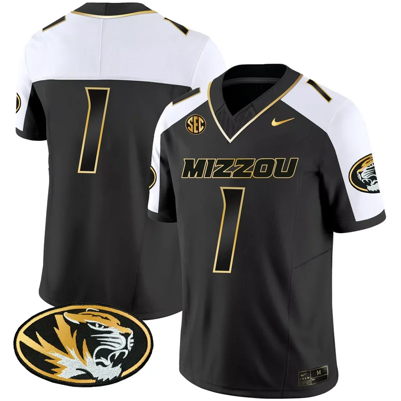 Gold Alternate #1 Team missouri tigers jersey all stitched - Image 3
