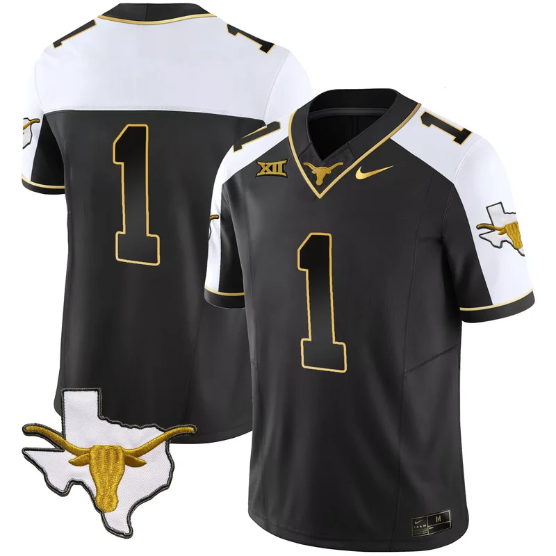 Black Xavier Worthy texas longhorns jersey v2 all stitched - Image 2