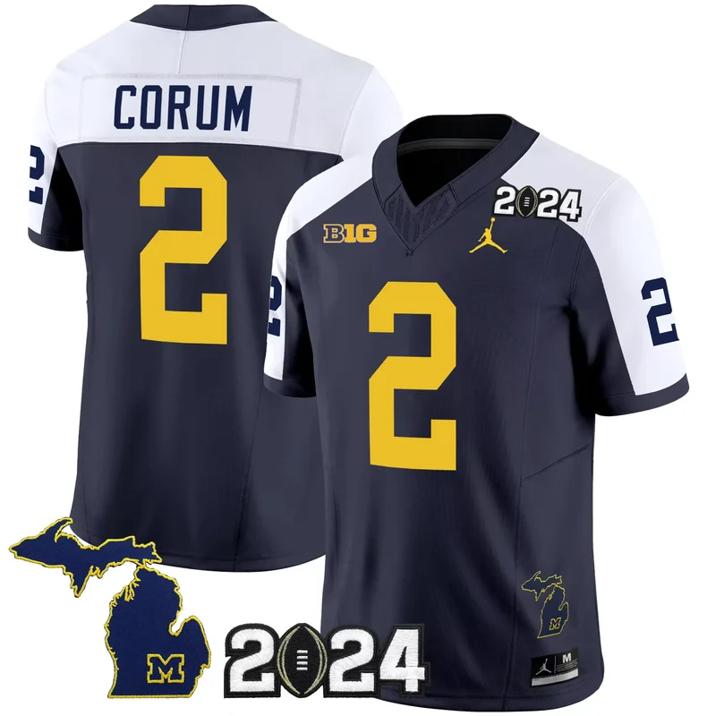 Alternate Blake Corum michigan wolverines 2024 jersey all stitched