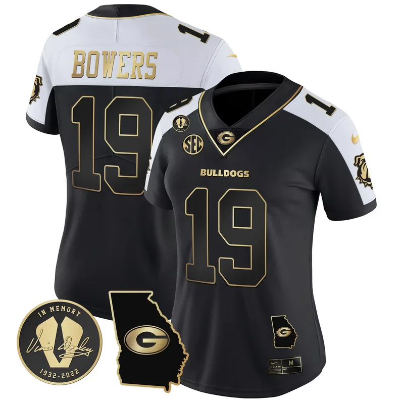 Alternate Brock Bowers georgia bulldogs 2023 jersey georgia map all stitched