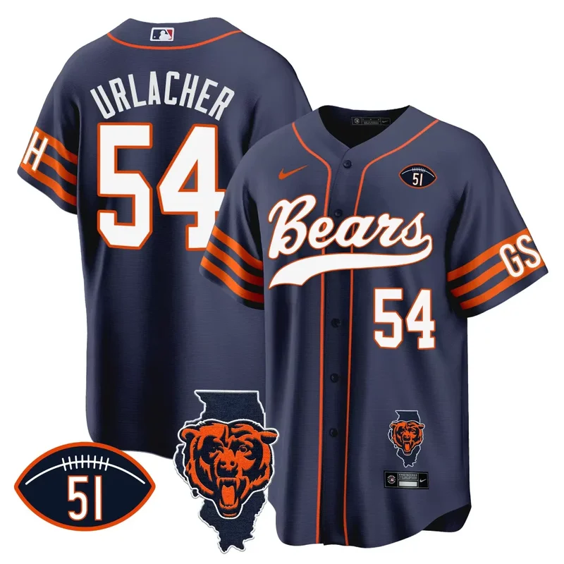 Alternate Cole Kmet Bears Illinois Patch Baseball Jersey All Stitched - Image 4