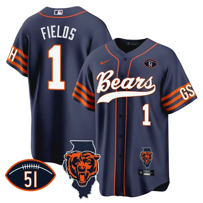 Alternate Cole Kmet Bears Illinois Patch Baseball Jersey All Stitched - Image 3