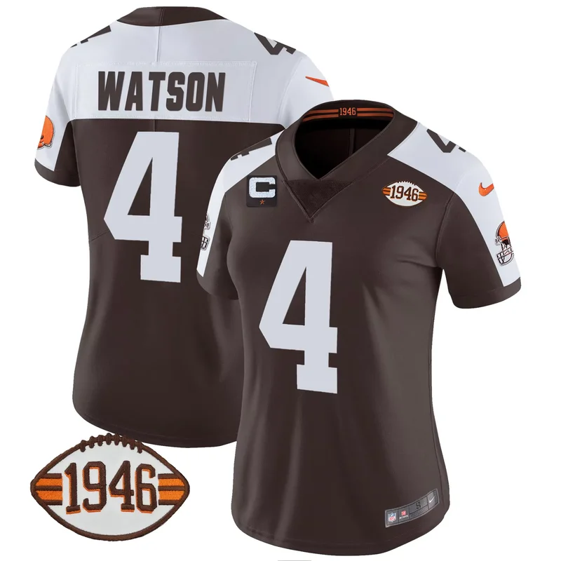 Brown Jim Brown cleveland browns #32 jim brown memorial home patch jersey v3 all stitched - Image 4