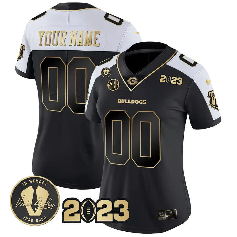 Alternate georgia bulldogs 2023 champions Gold custom jersey all stitched