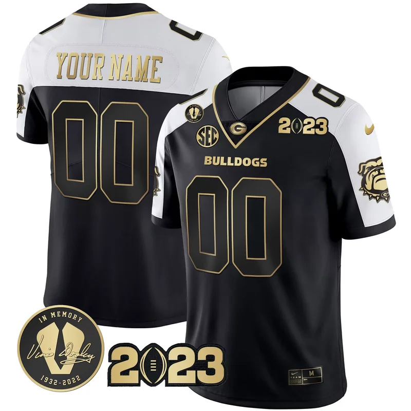 Alternate georgia bulldogs 2023 champions Gold custom jersey all stitched - Image 4