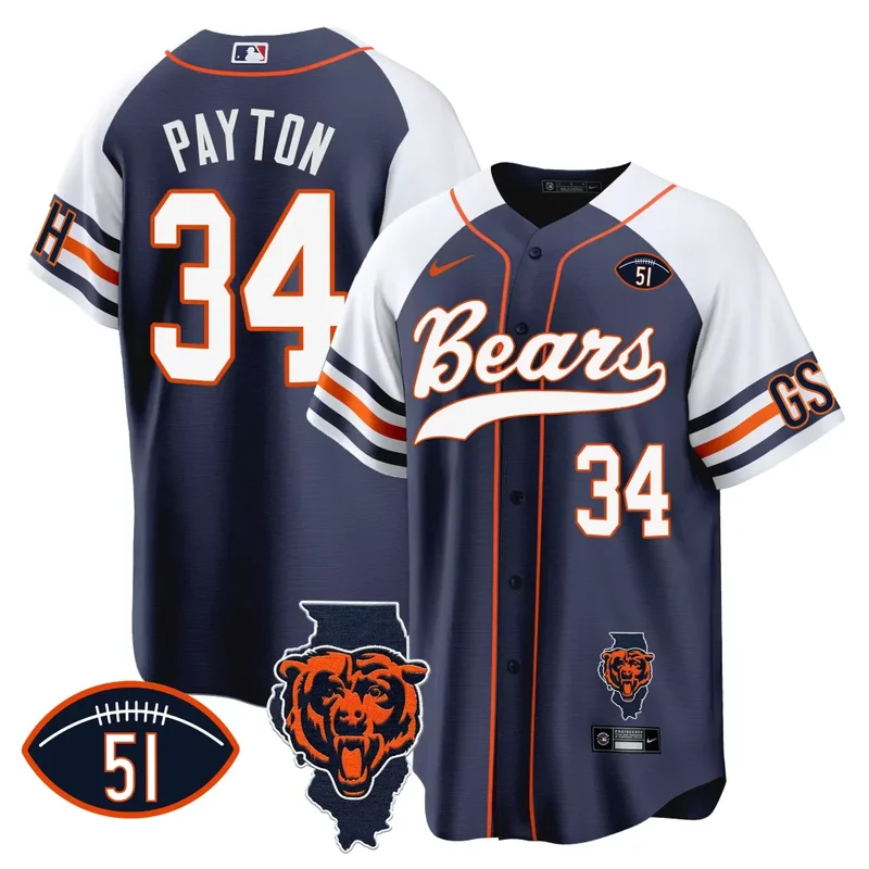 Alternate Justin Fields Bears Illinois Patch Baseball Jersey All Stitched - Image 5