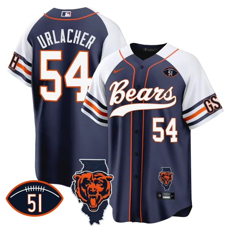 Alternate Justin Fields Bears Illinois Patch Baseball Jersey All Stitched - Image 2
