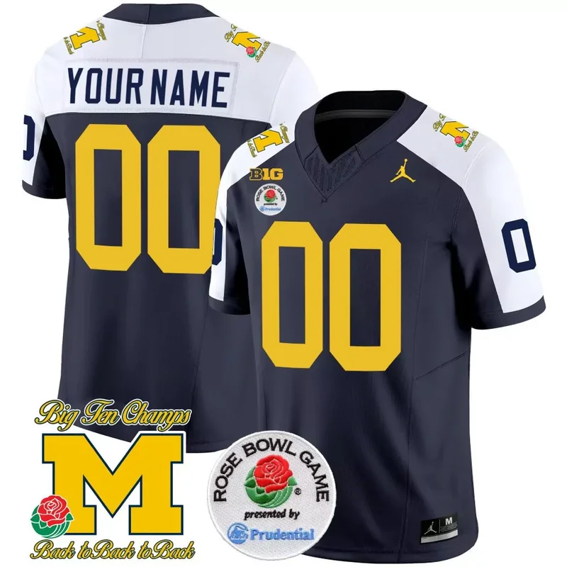 Alternate michigan wolverines rose bowl patch jersey all stitched