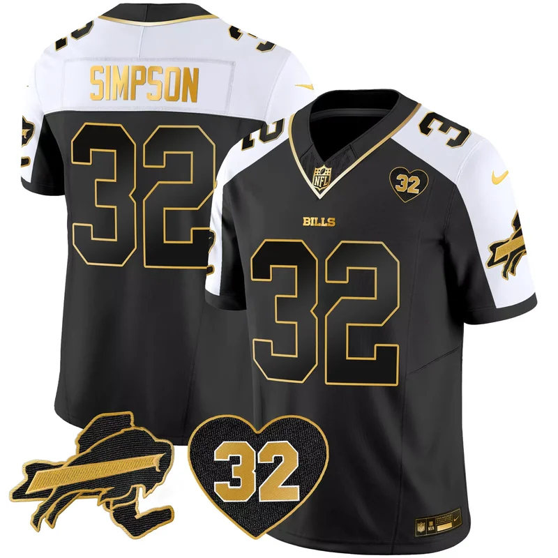 Alternate O.J. Simpson buffalo bills o.j. simpson patch Gold jersey all stitched