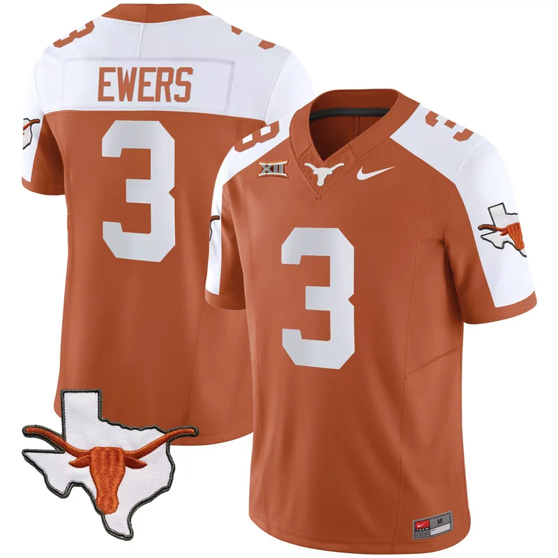 Alternate Quinn Ewers texas longhorns jersey all stitched
