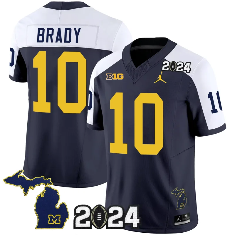 Alternate Tom Brady michigan wolverines 2024 jersey all stitched