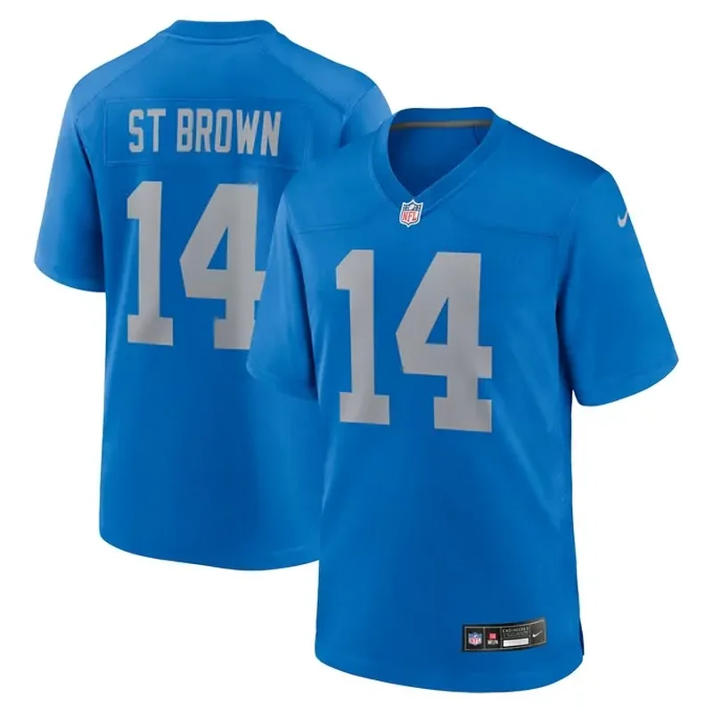 Amon-Ra St Brown Detroit Lions Alternate Game Jersey Blue