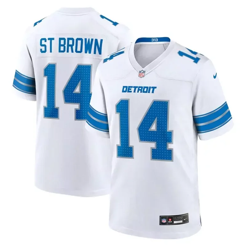 Amon-Ra St Brown Detroit Lions Game Jersey White