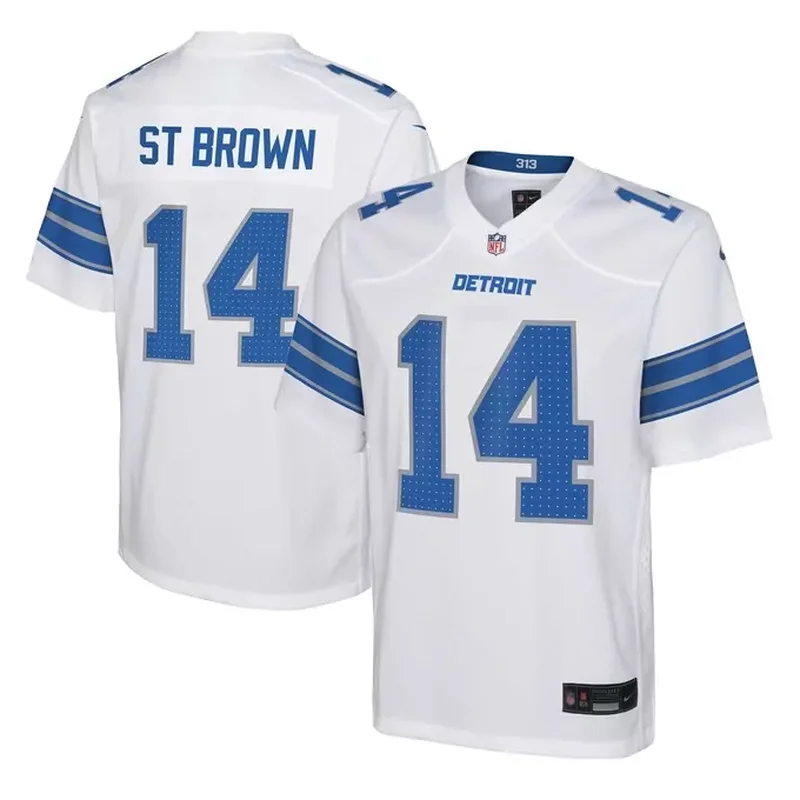 Terrion Arnold Detroit Lions Player Game Jersey Blue - Image 4