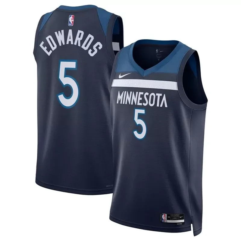 Anthony Edwards Minnesota Timberwolves Unisex Badge Jersey Icon Edition Navy