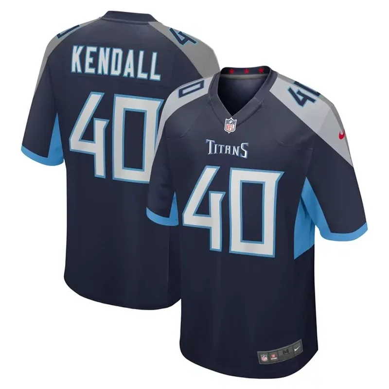 Josh Whyle Tennessee Titans Team Game Jersey Navy - Image 2