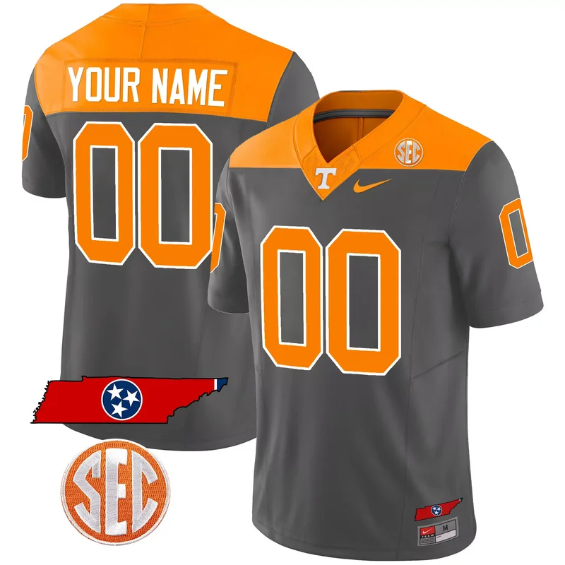 Anthracite tennessee volunteers 2023 Alternate vapor custom jersey v2 all stitched