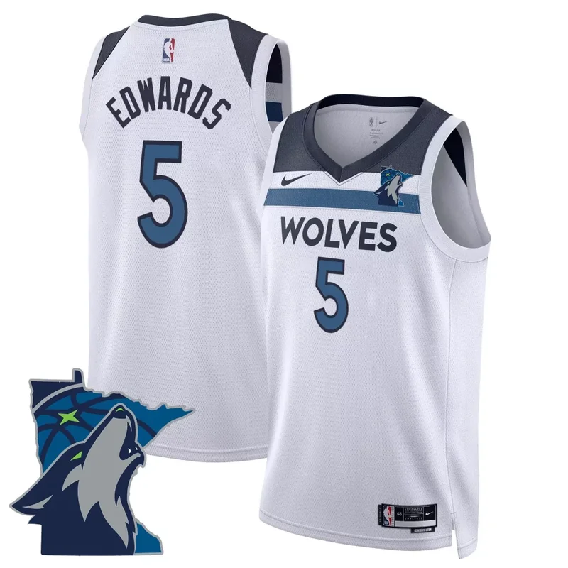 Association Anthony Edwards Minnesota Timberwolves Swingman Jersey Minnesota Patch All Stitched