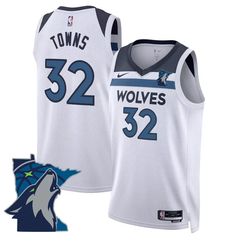 Association Anthony Edwards Minnesota Timberwolves Swingman Jersey Minnesota Patch All Stitched - Image 4
