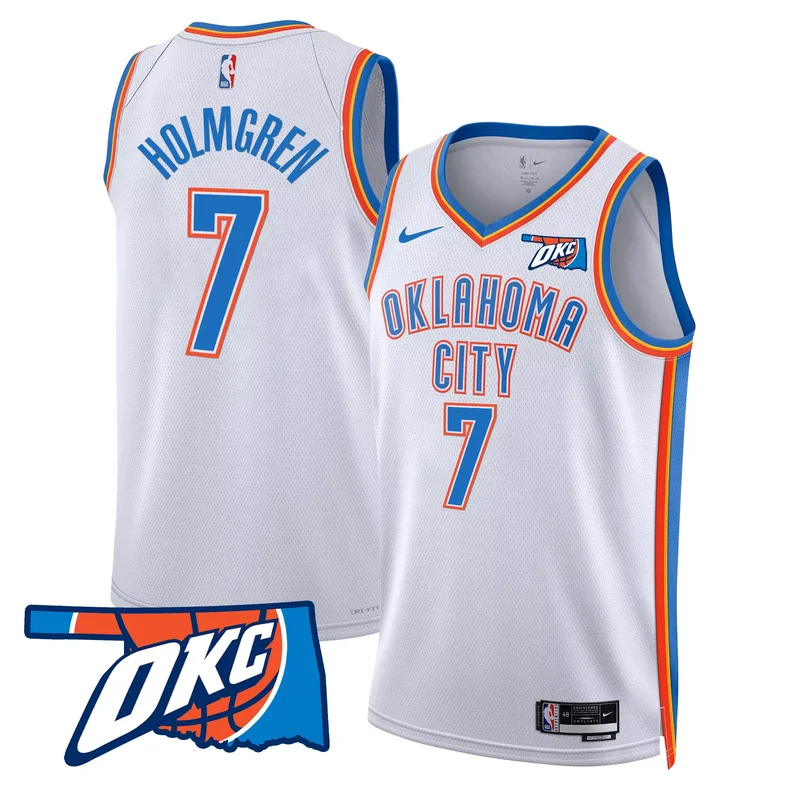 Association Josh Giddey oklahoma City thunder swingman jersey oklahoma patch all stitched - Image 5