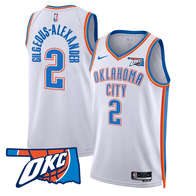Association Luguentz Dort oklahoma City thunder swingman jersey oklahoma patch all stitched - Image 4