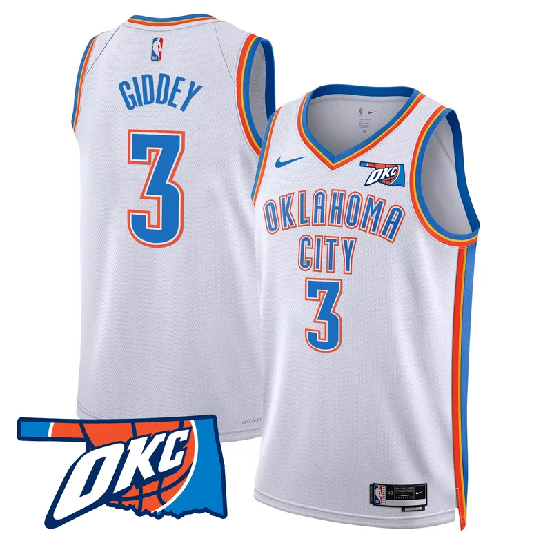 Association Josh Giddey oklahoma City thunder swingman jersey oklahoma patch all stitched