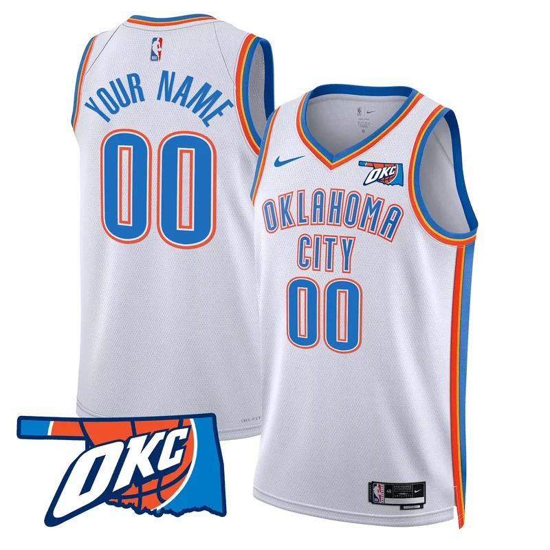 Black Gold oklahoma City thunder swingman custom jersey oklahoma patch all stitched - Image 5