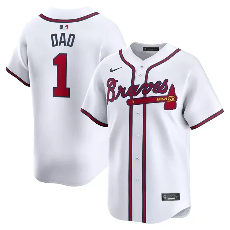Atlanta Braves #1 Dad Home Jersey White