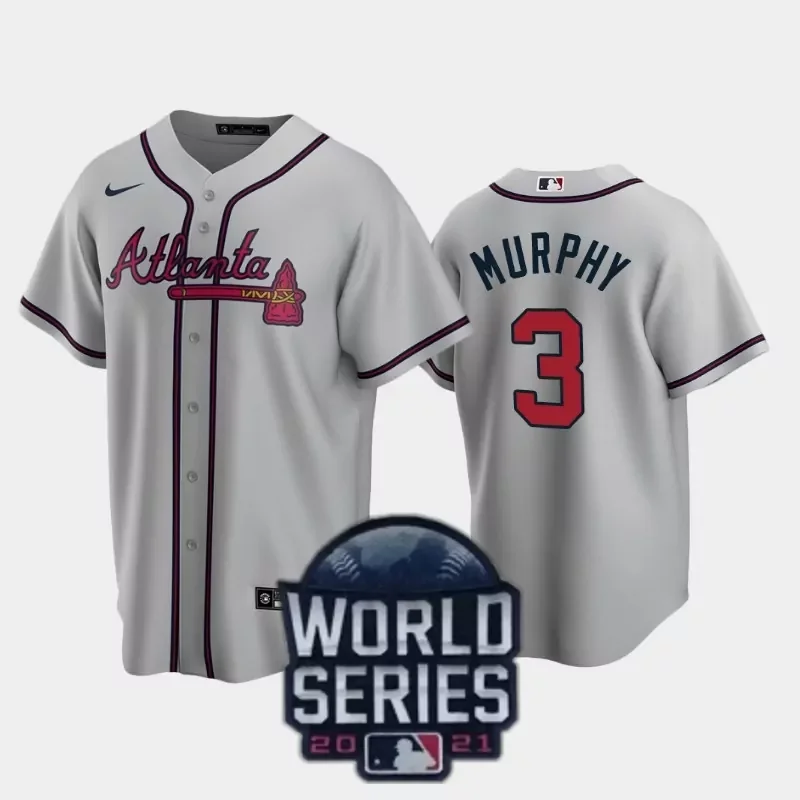 atlanta braves #3 dale murphy gray road Baseball jersey