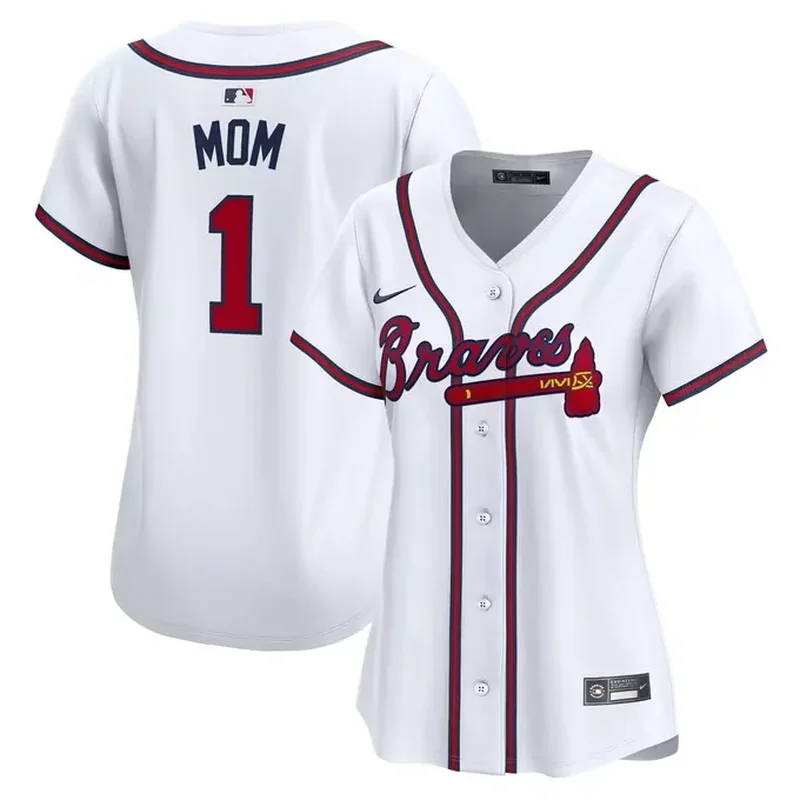 Atlanta Braves Womens #1 Mom Home Jersey White