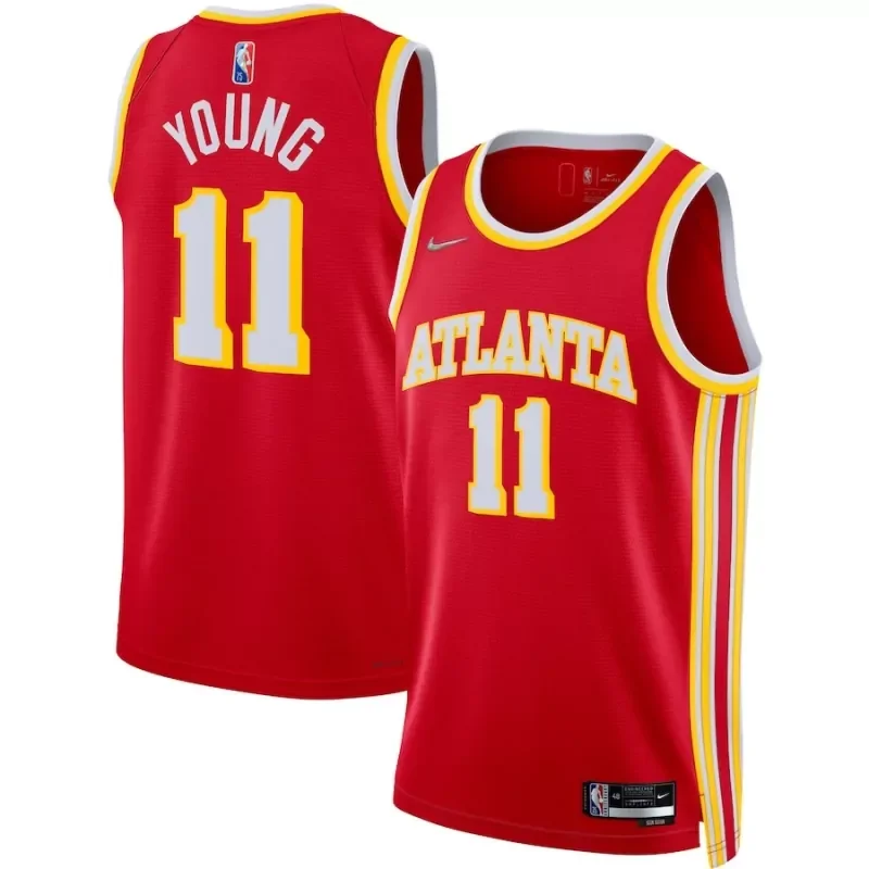 atlanta hawks #11 trae young 202122 diamond Icon edition red Basketball jersey
