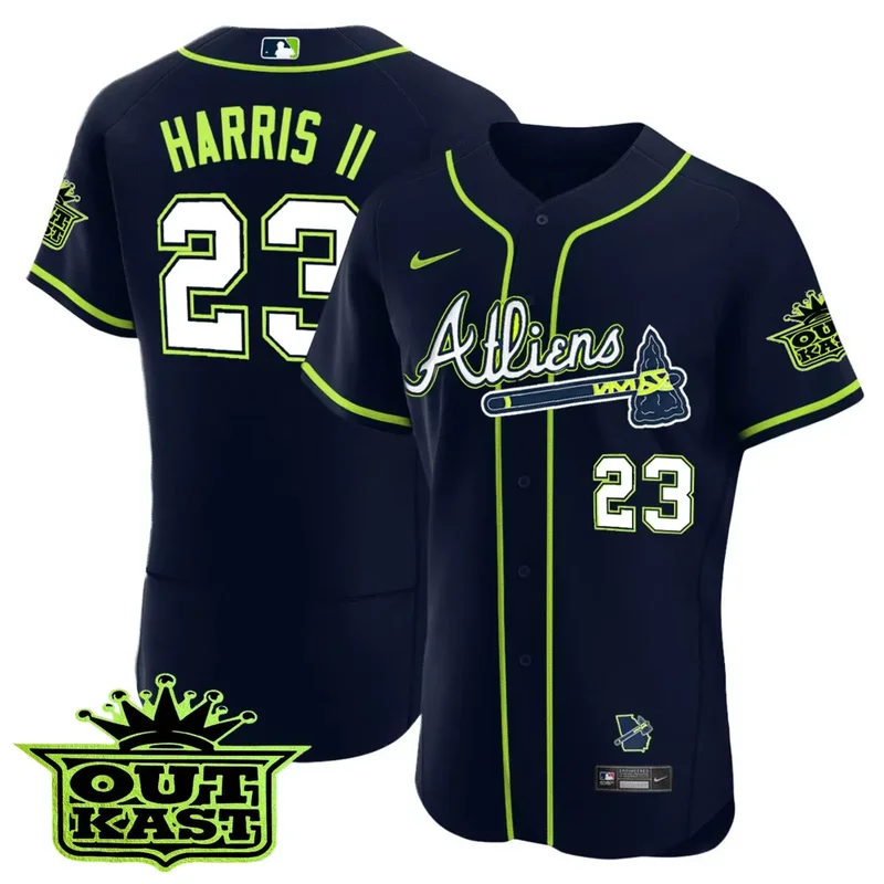 Atliens Michael Harris II Atlanta Braves Atliens Flex Base Jersey All Stitched