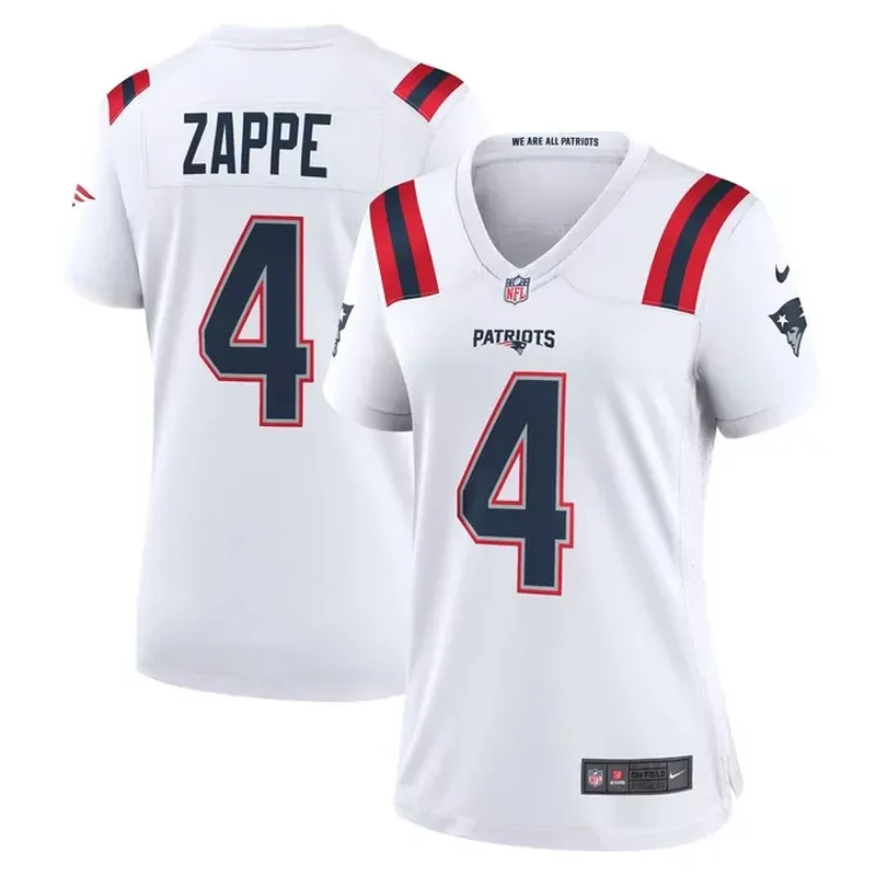 Bailey Zappe New England Patriots Womens Game Player Jersey White