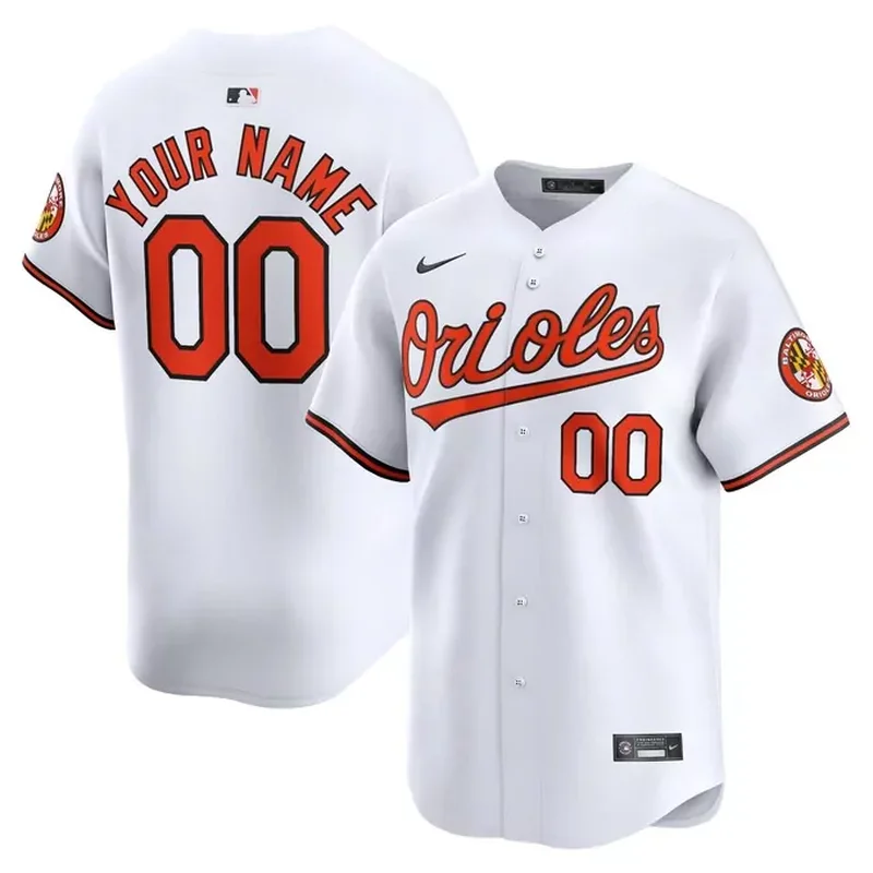 Baltimore Orioles Home Custom Jersey White