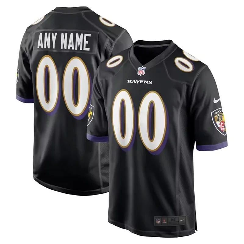 Baltimore Ravens Game Custom Jersey Black