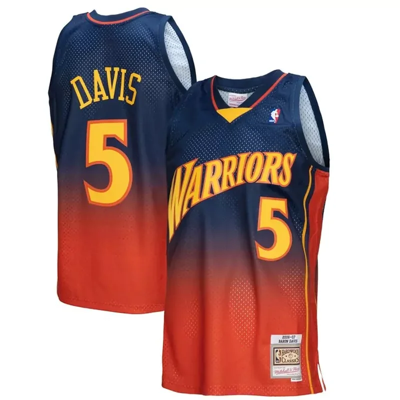 Baron Davis Golden State Warriors 2006/07 Classics Fadeaway Player Jersey Navy/Orange