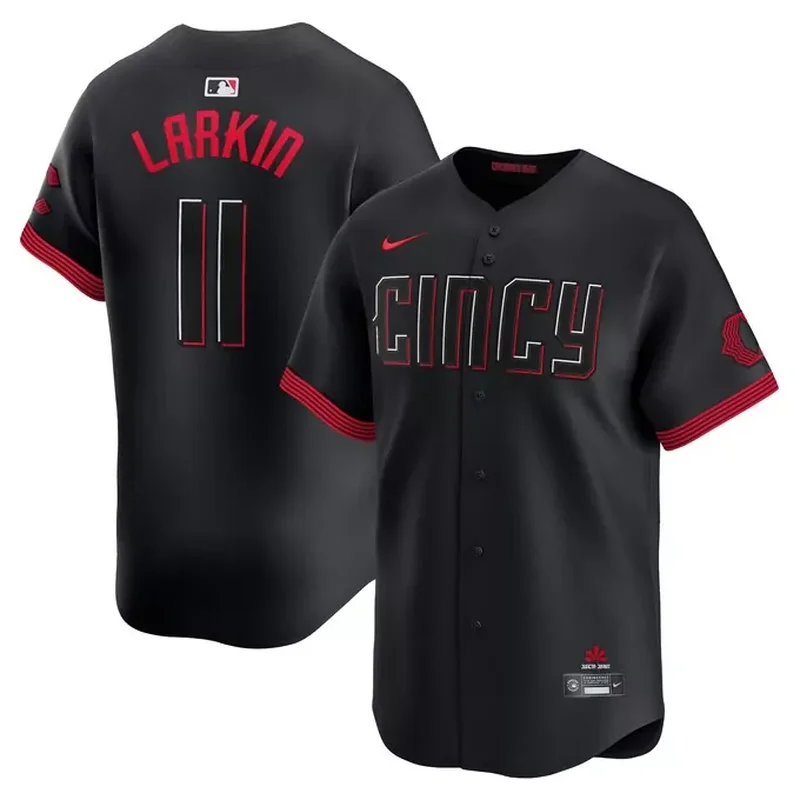 Barry Larkin Cincinnati Reds City Connect Player Jersey Black