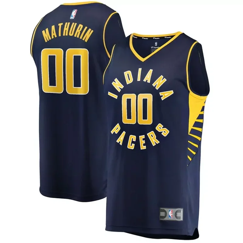 Bennedict Mathurin Indiana Pacers 2022 NBA Draft First Round Pick Fast Break Jersey Icon Edition Navy