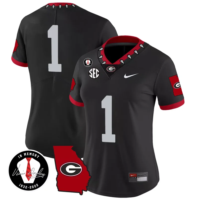 Black georgia bulldogs 2023 champions Gold custom jersey all stitched - Image 3