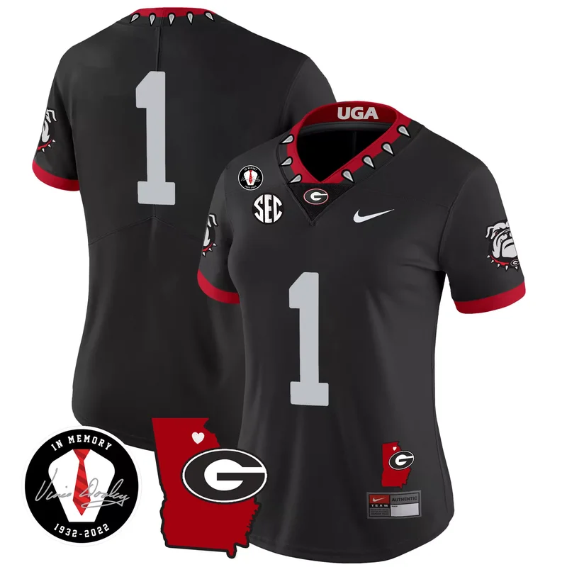 Black georgia bulldogs 2023 champions Gold custom jersey all stitched - Image 4
